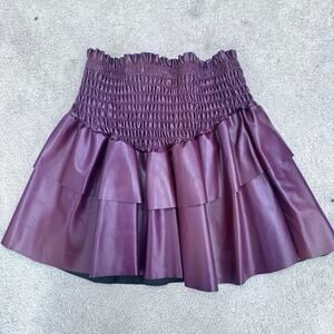 girls Cheryl CreationsBurgundy Faux Leather Tiered skirt, size M (10/12)